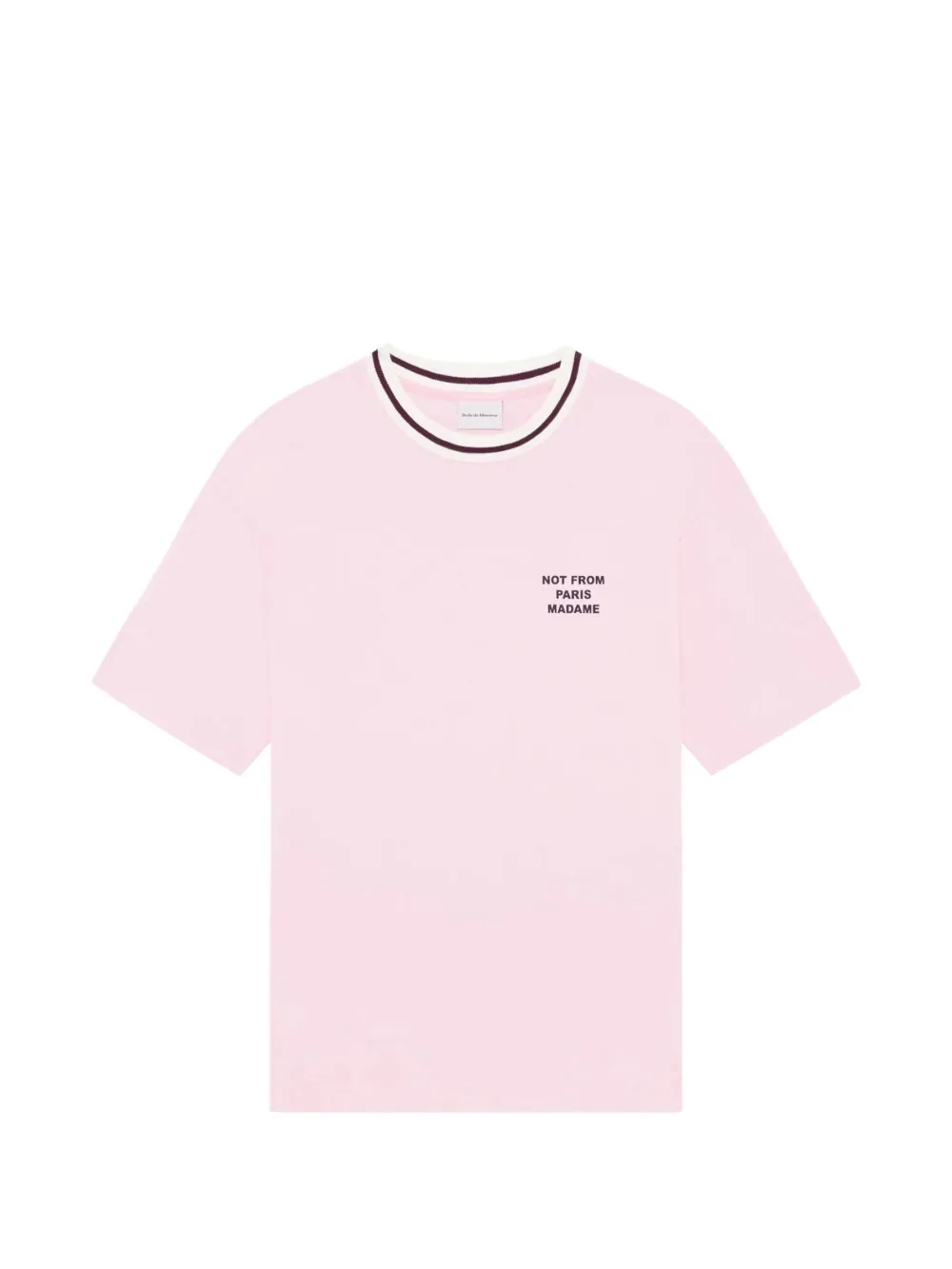 Drôle De Monsieur striped-trim T-shirt - Rosa