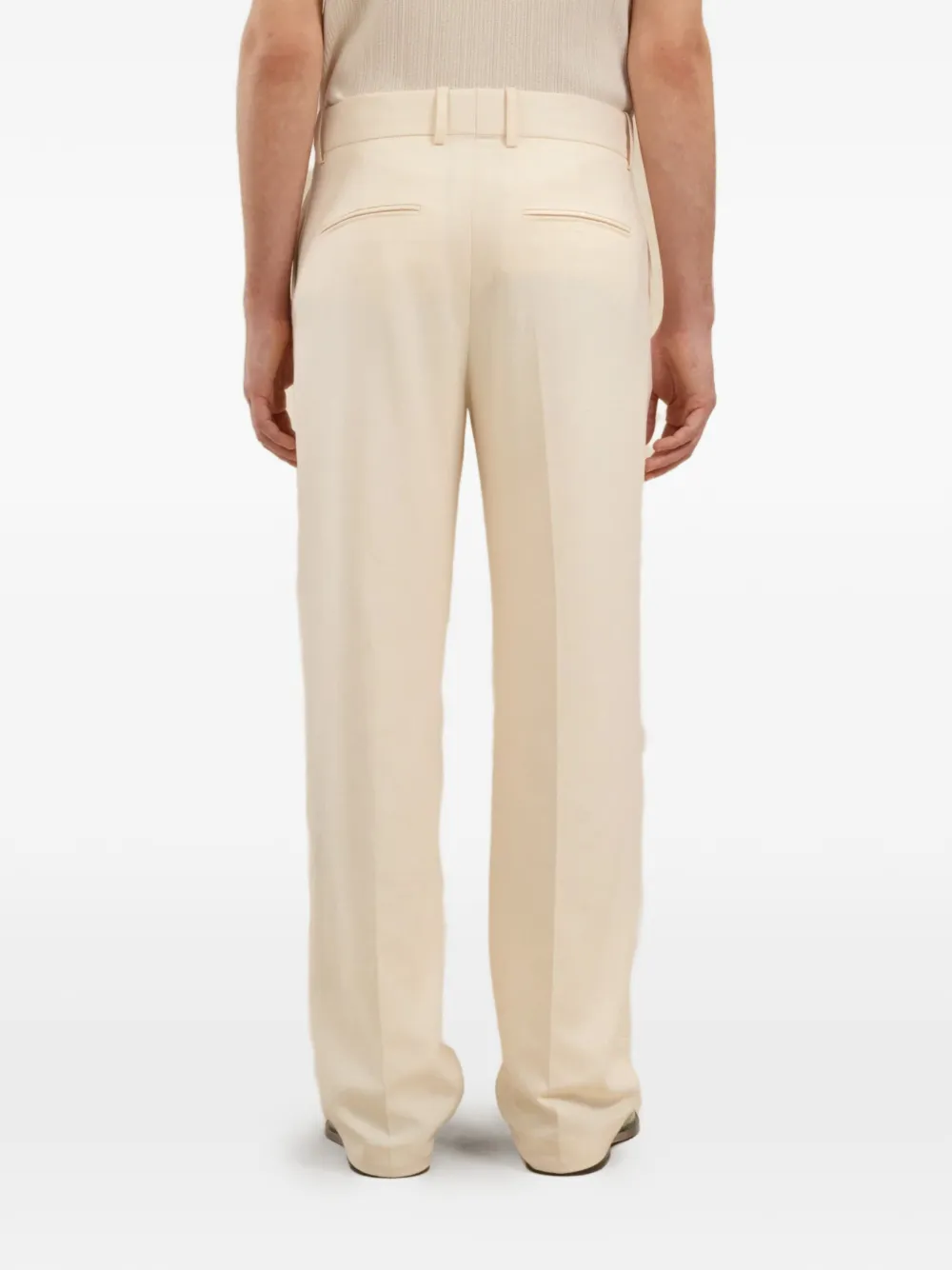 Drôle De Monsieur Broek met geplooide tailleband Beige