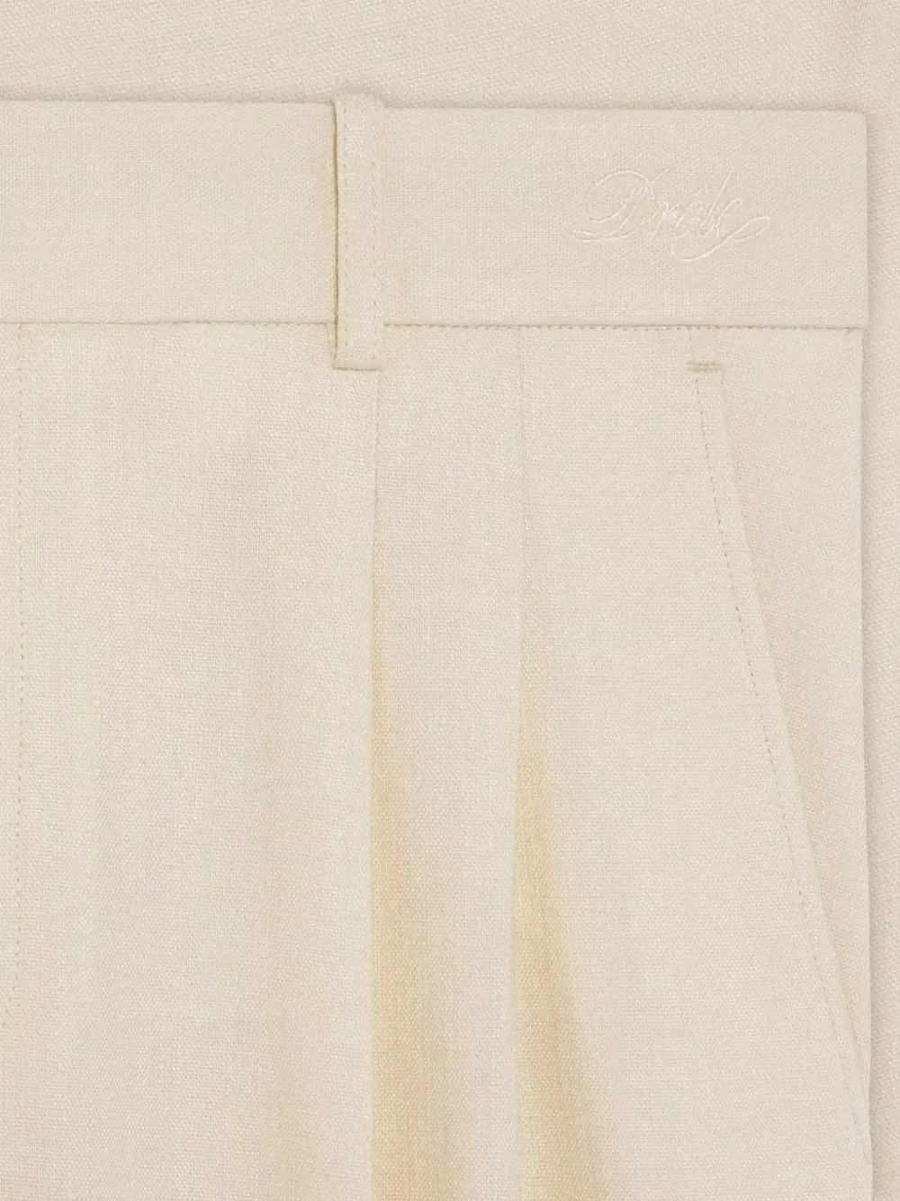 Drôle De Monsieur Broek met geplooide tailleband Beige
