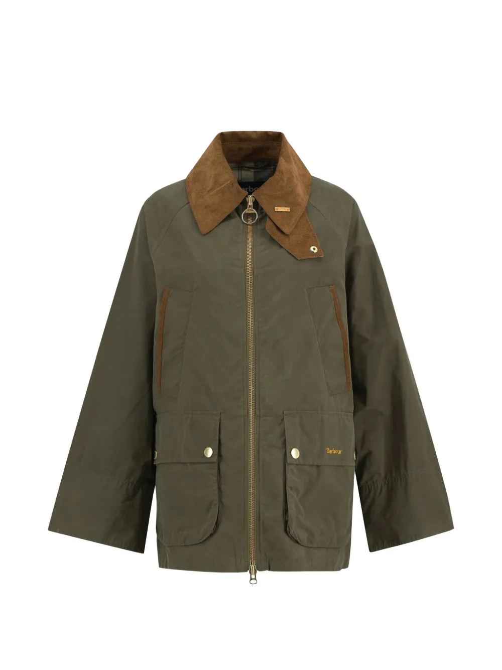 Barbour corduroy-collar coat - Green