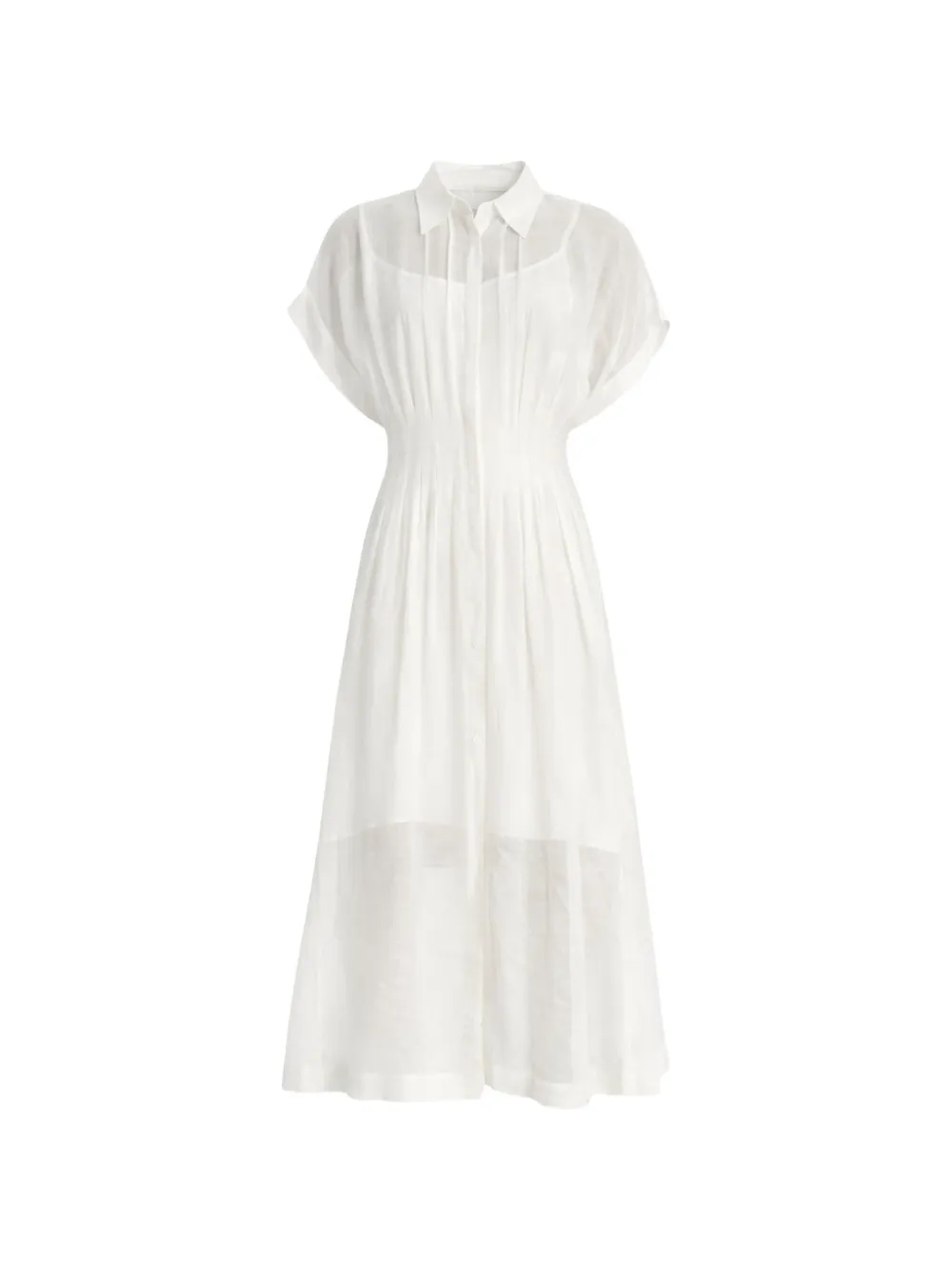BOSS pleated shirt midi dress - Bianco