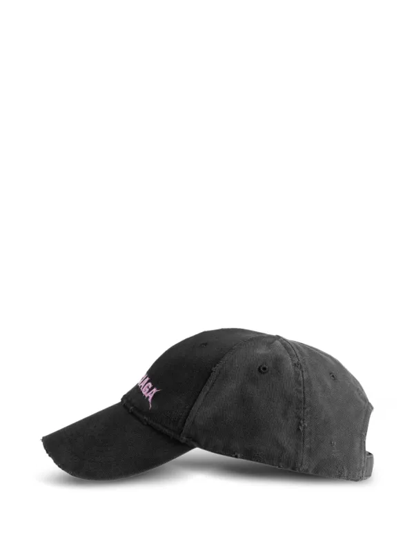 Balenciaga Diy Distressed Logo Cap | Black | FARFETCH ZA