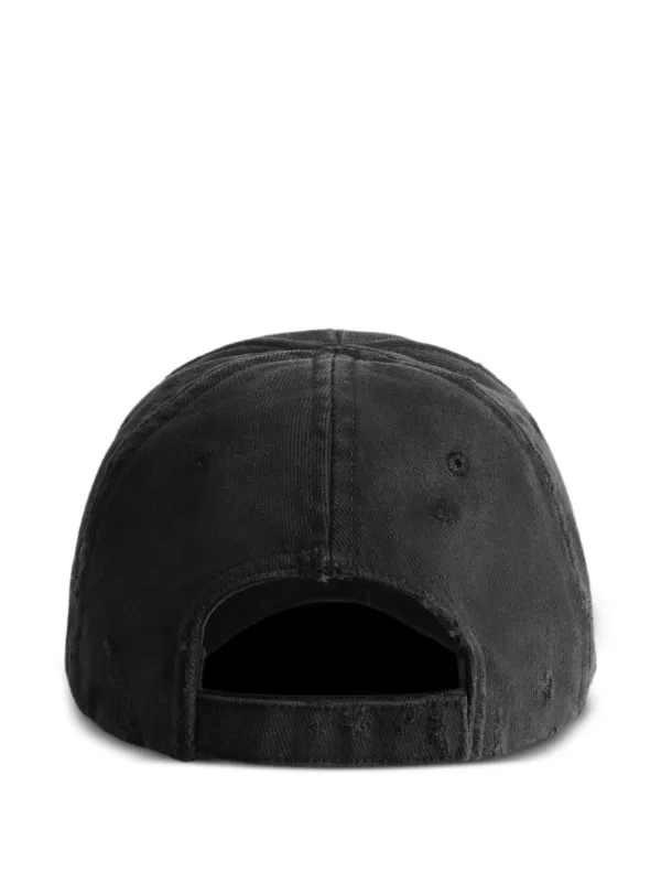 Balenciaga Diy Distressed Logo Cap | Black | FARFETCH ZA