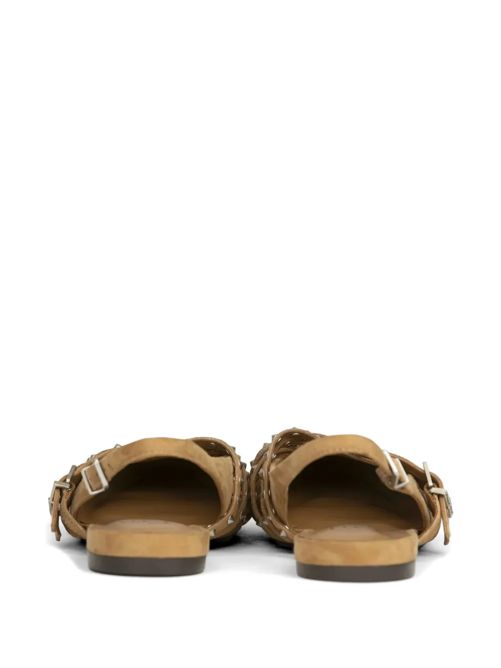 Ash Sandalen met studs en gesp Beige