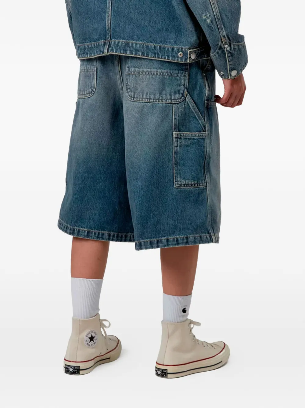  Carhartt Wip Belt Loops Denim Shorts - Blue 