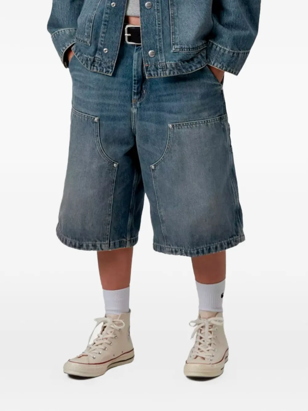  Carhartt Wip Belt Loops Denim Shorts - Blue 