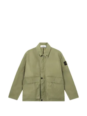 Stone Island patch-badge zip-up Overshirt | Green | FARFETCH ZA