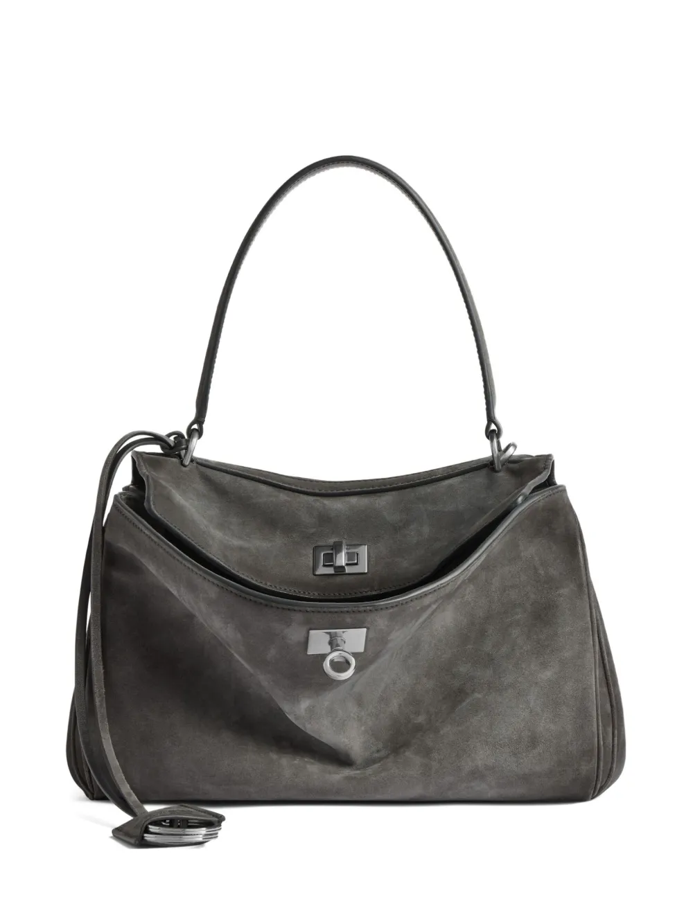 Balenciaga Borsa a spalla con chiusura a girello - Grigio