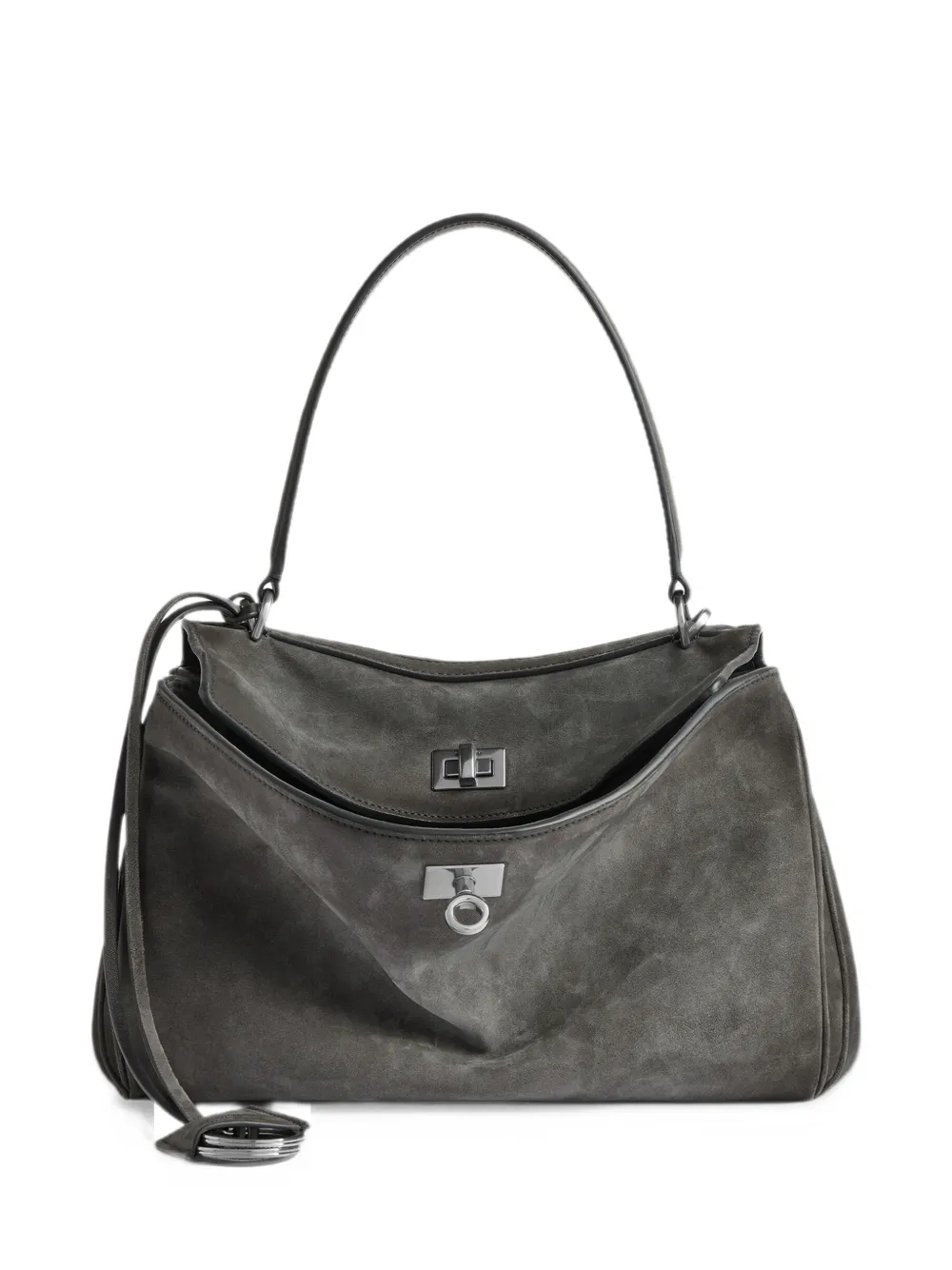 Balenciaga Borsa a spalla con chiusura a girello - Grigio