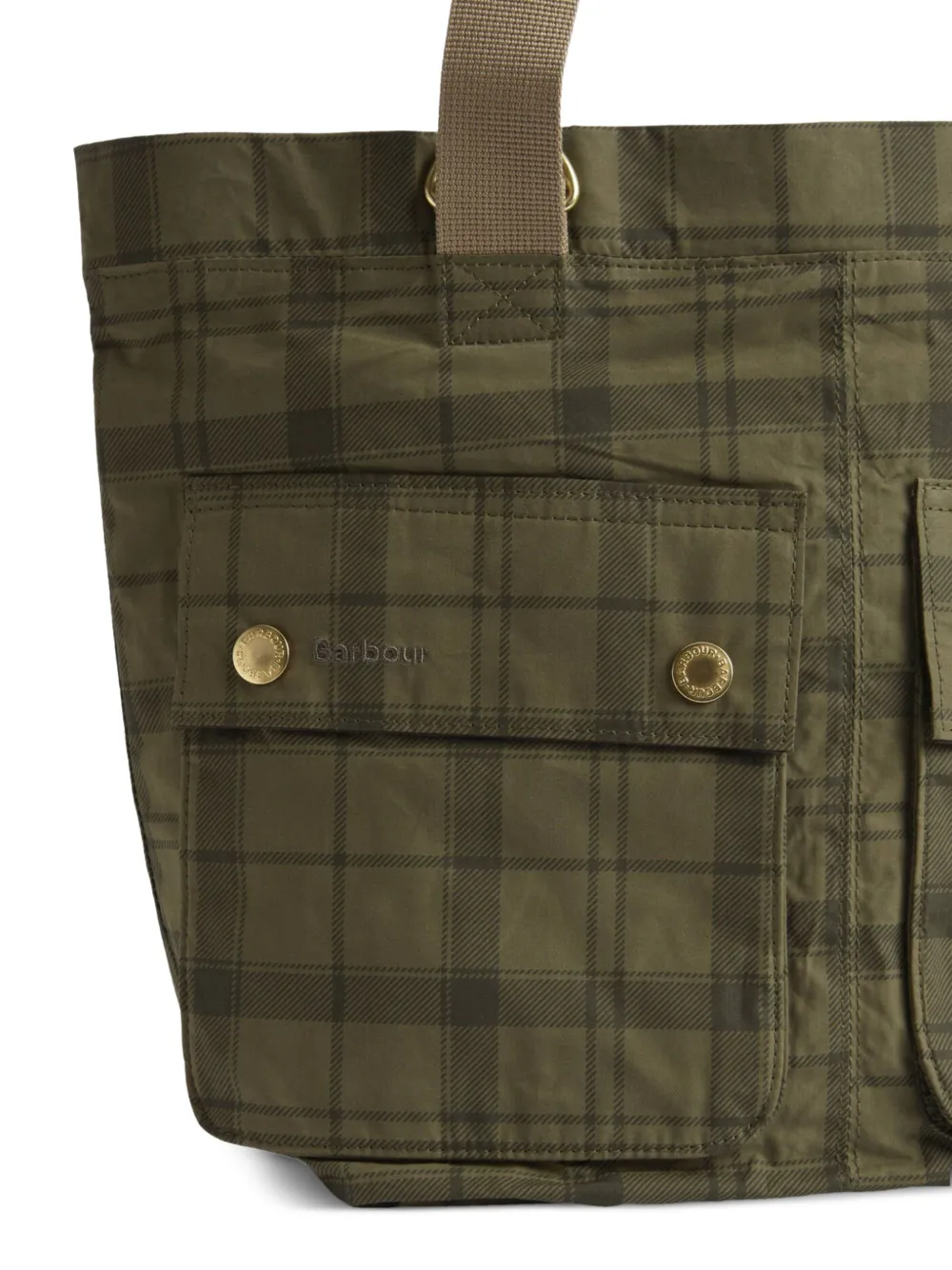 Barbour Transport shopper met tartan ruit Groen
