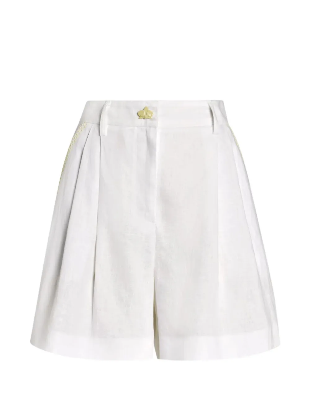 Genny Shorts mit Bundfalten - Weiß