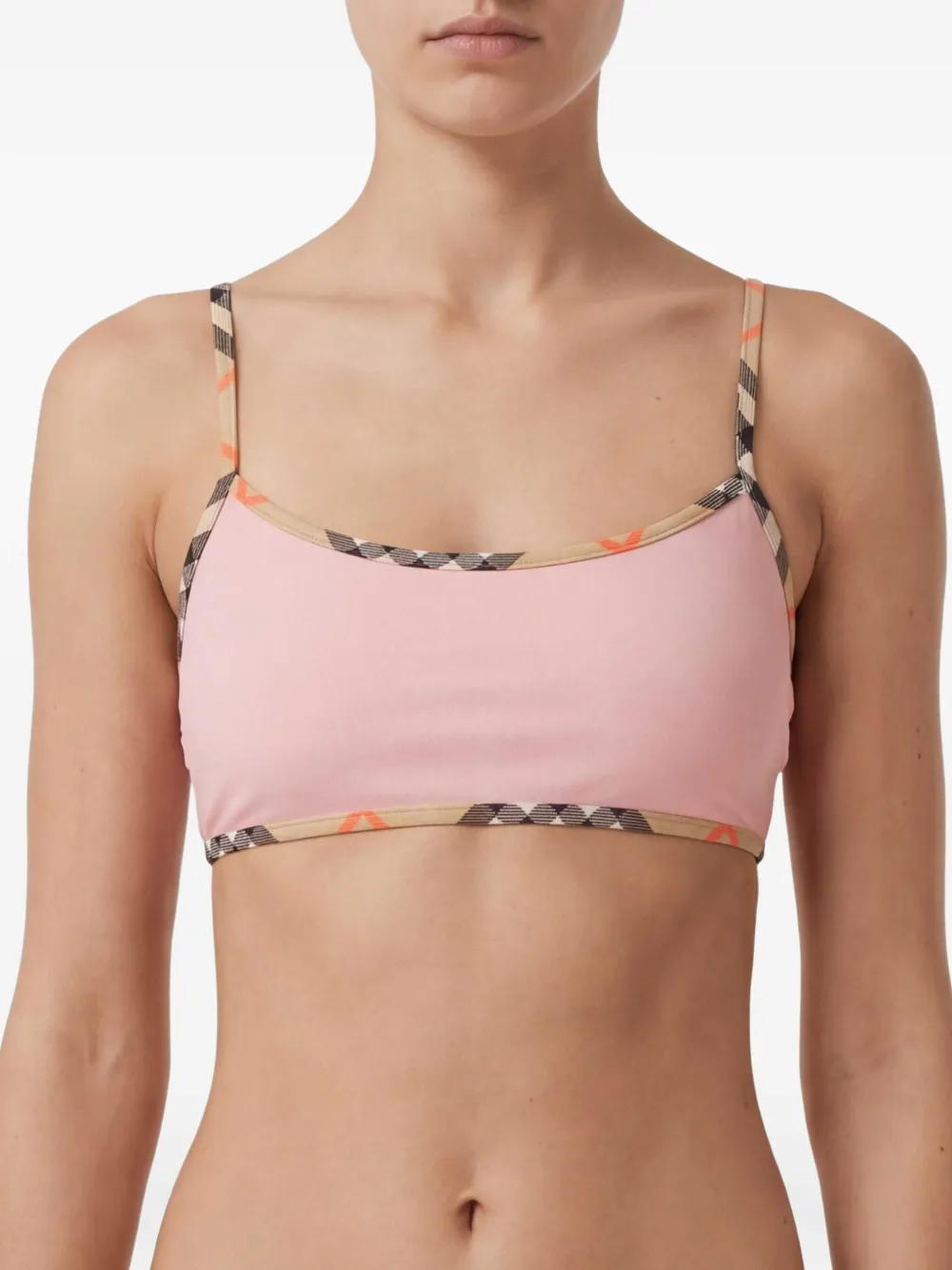 Burberry Geruite bikinitop Roze