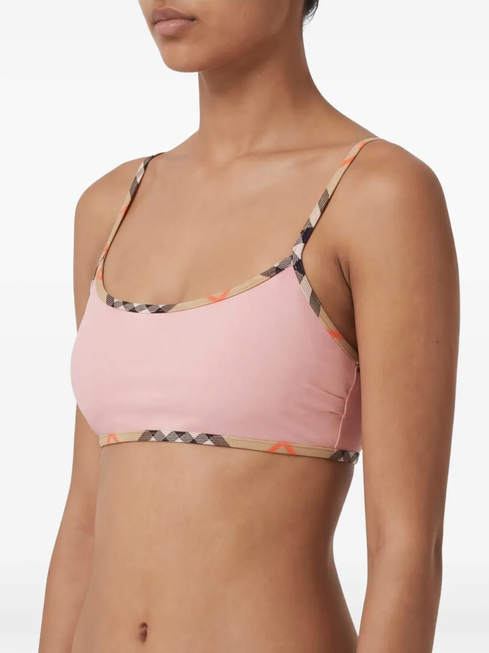 Burberry Geruite bikinitop Roze