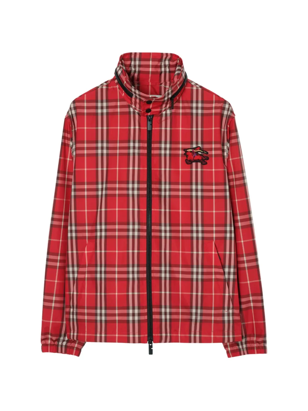 Burberry EKD Check equestrian knight jacket - Rosso