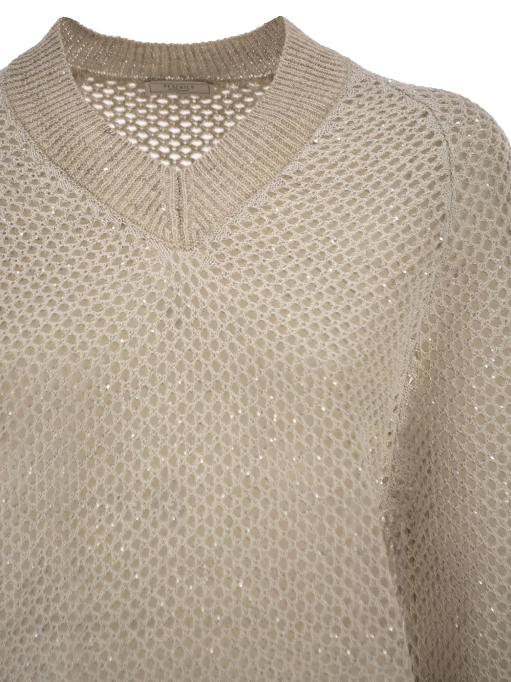 Peserico Trui met V-hals Beige