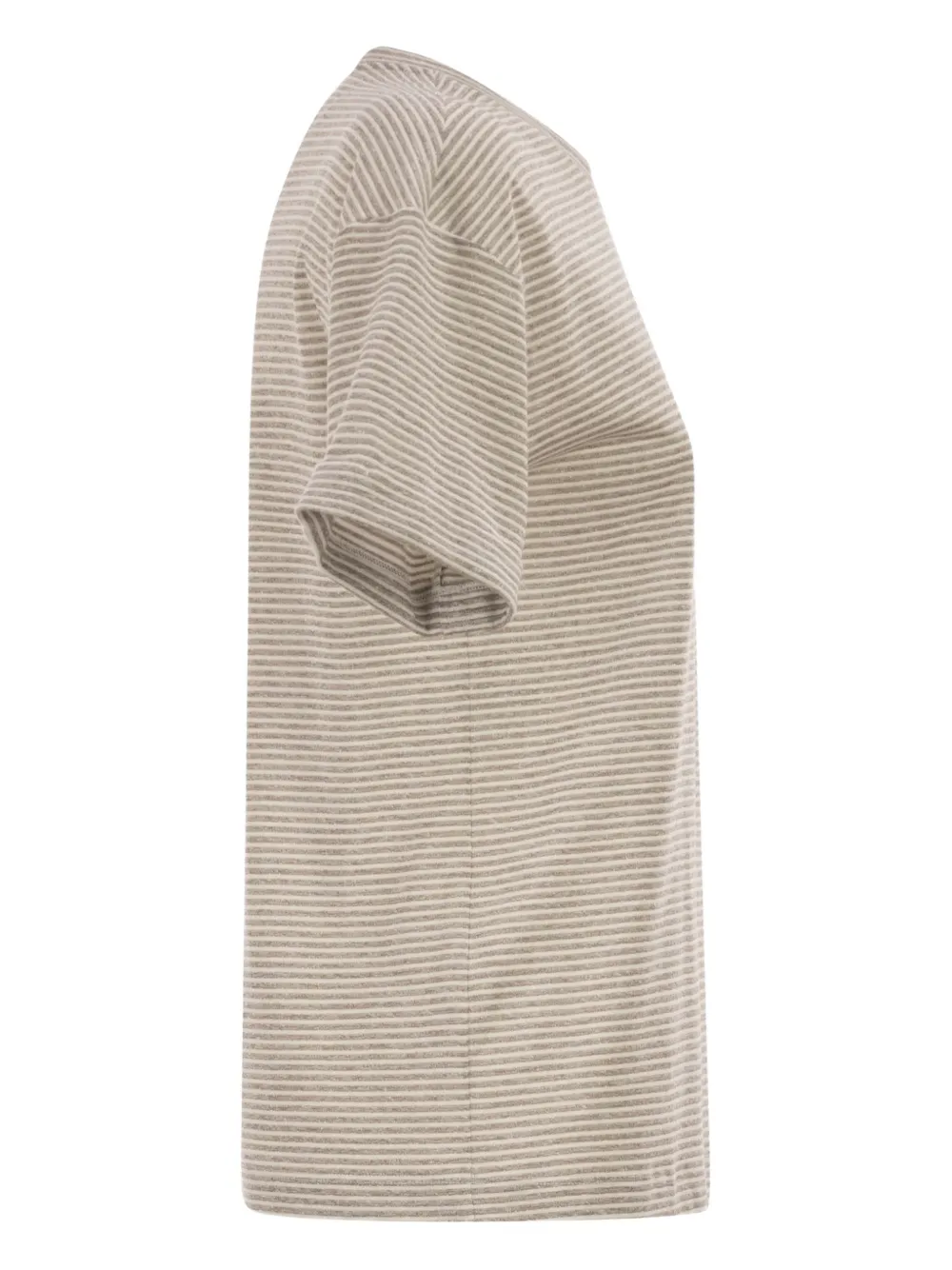 Peserico Gestreept T-shirt met ronde hals Beige