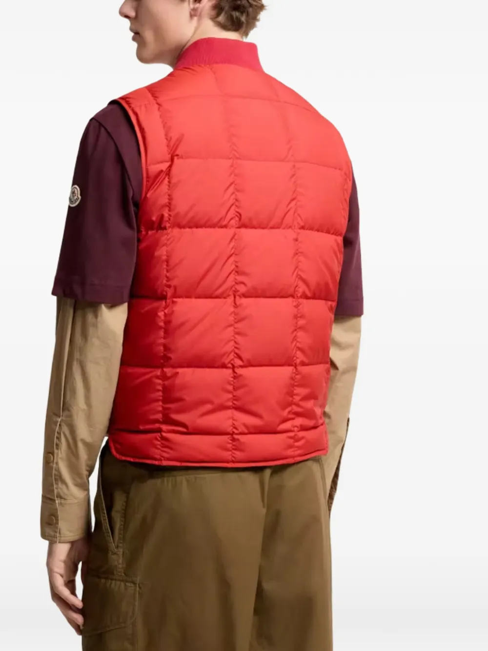 Moncler Elberton gewatteerde bodywarmer Rood
