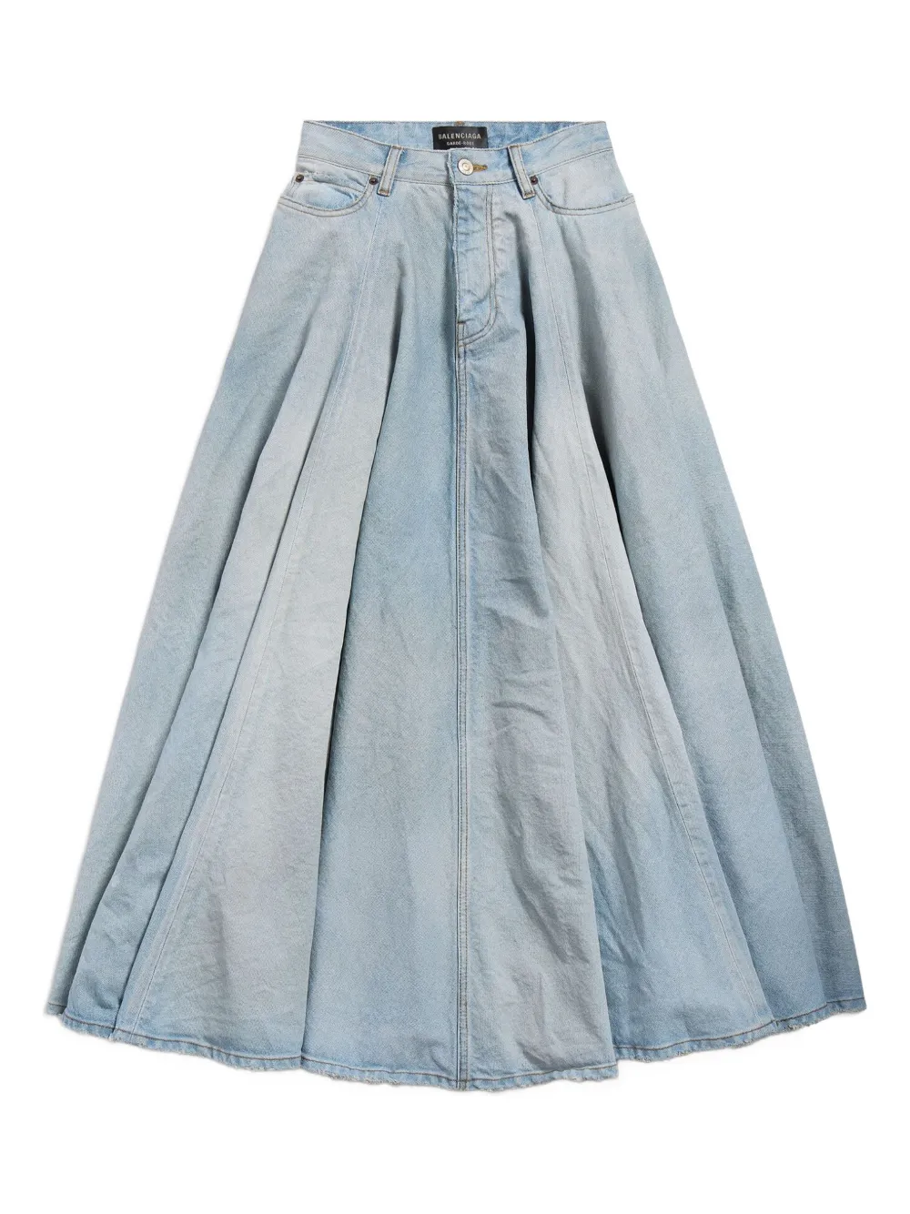 Balenciaga fringe-detail maxi skirt - Blu