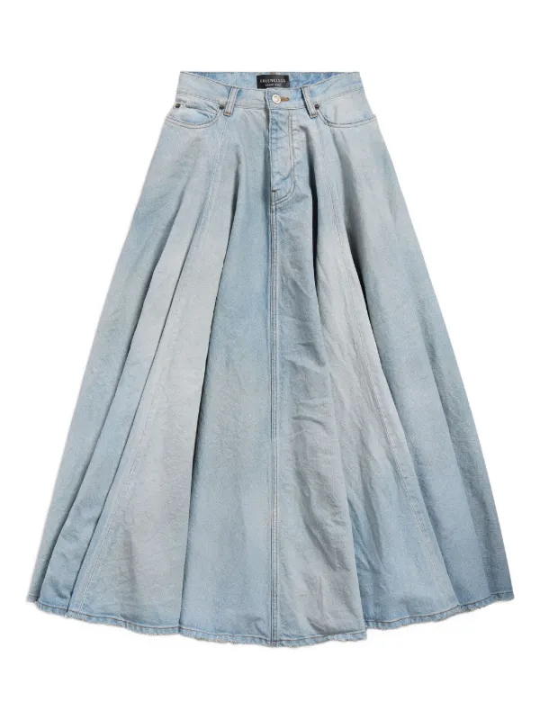 未使用 タグ付き✨バレンシアガ プリーツ フレア ロング スカート ブルー Balenciaga フリンジ マキシスカート | ブルー | FARFETCH JP