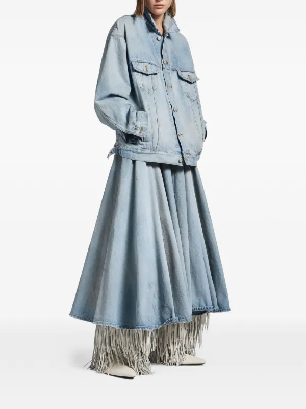 Balenciaga フリンジ マキシスカート | ブルー | FARFETCH JP