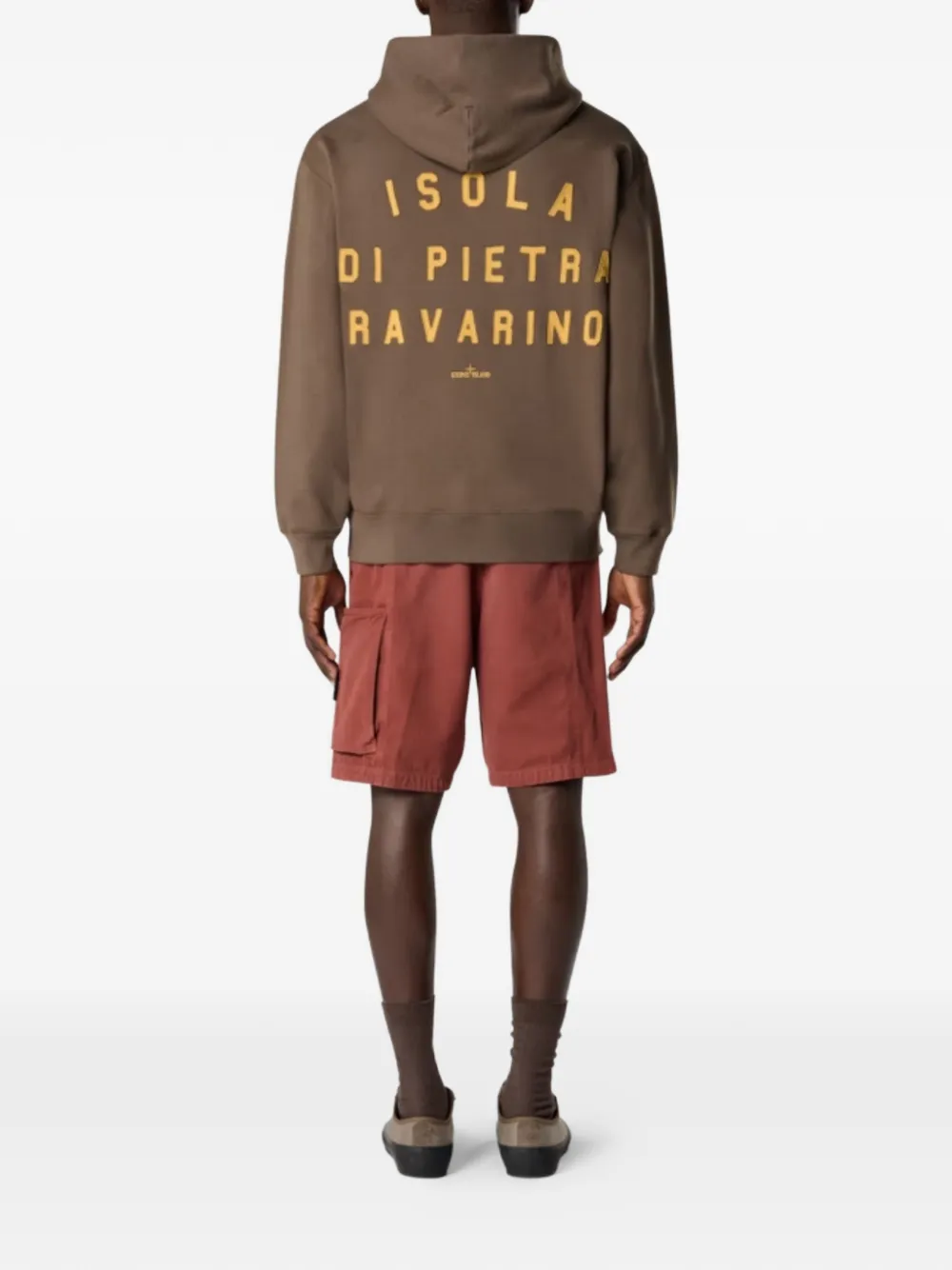 Stone Island Hoodie met print Bruin