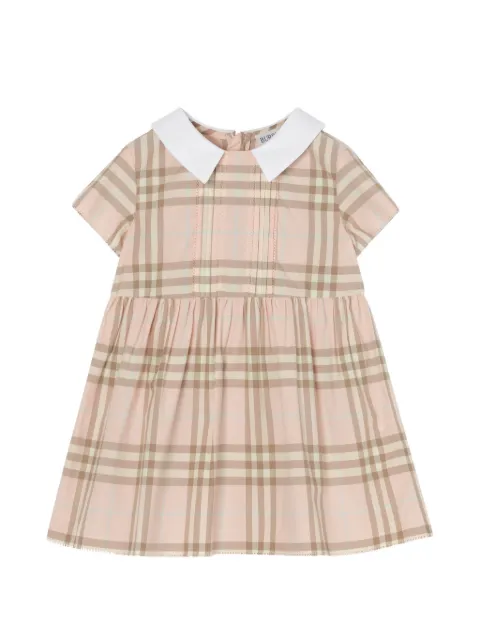 Burberry Kids vestido con motivo de cuadros