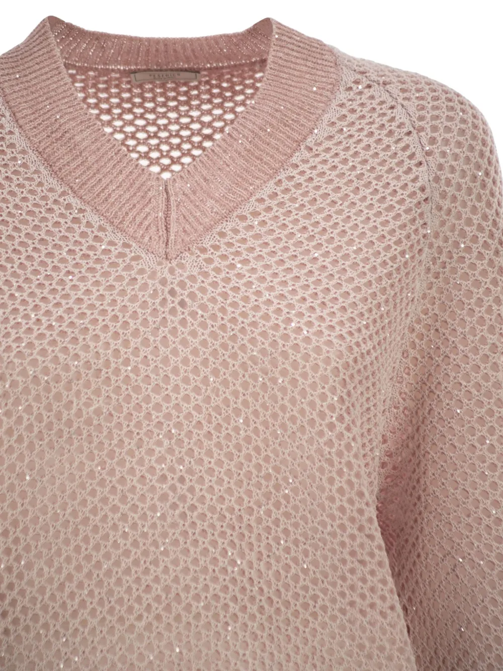 Peserico Trui met V-hals Roze