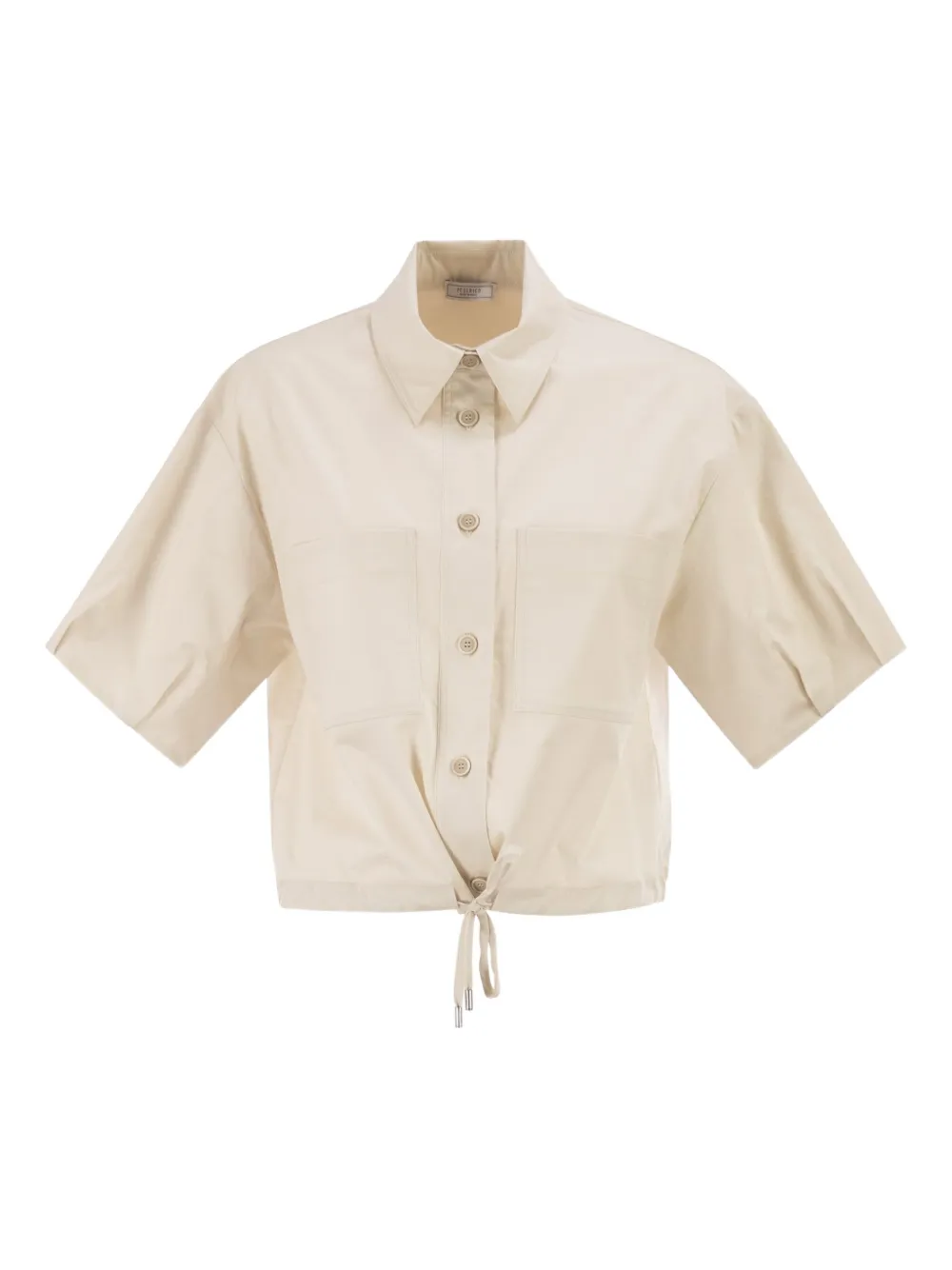Peserico drawstring-detail shirt - Neutrals