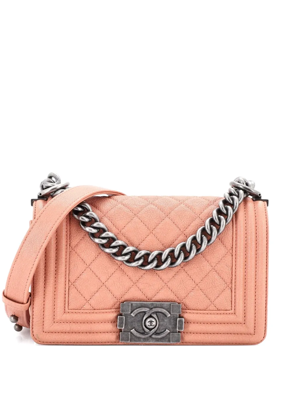 CHANEL Pre-Owned Boy Flap Bag Quilted Caviar Small crossbody bag - Toni neutri