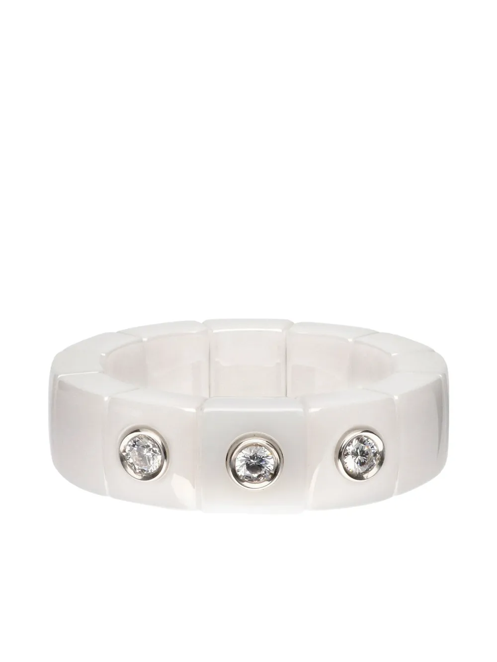 Roberto Demeglio Anello elasticizzato con diamanti - Bianco