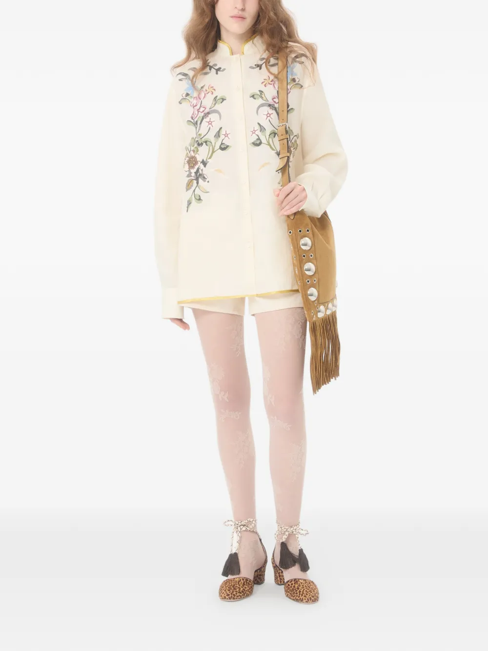  Valentino Garavani Vgold Denim Shorts - Neutrals 