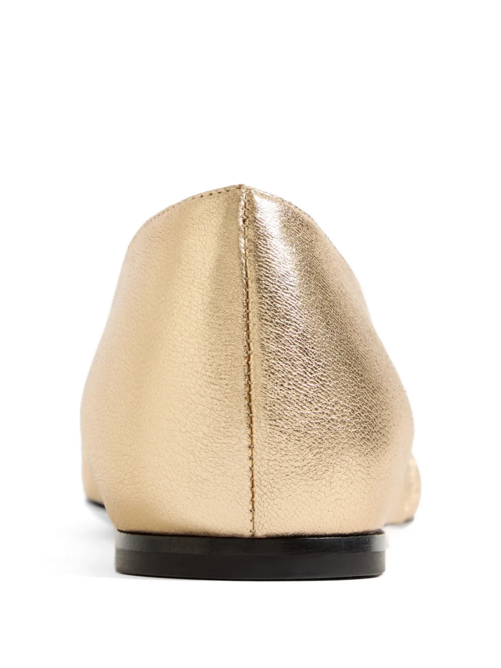 Valentino Garavani VLogo Signature ballerina's van gelamineerd nappa leer Goud