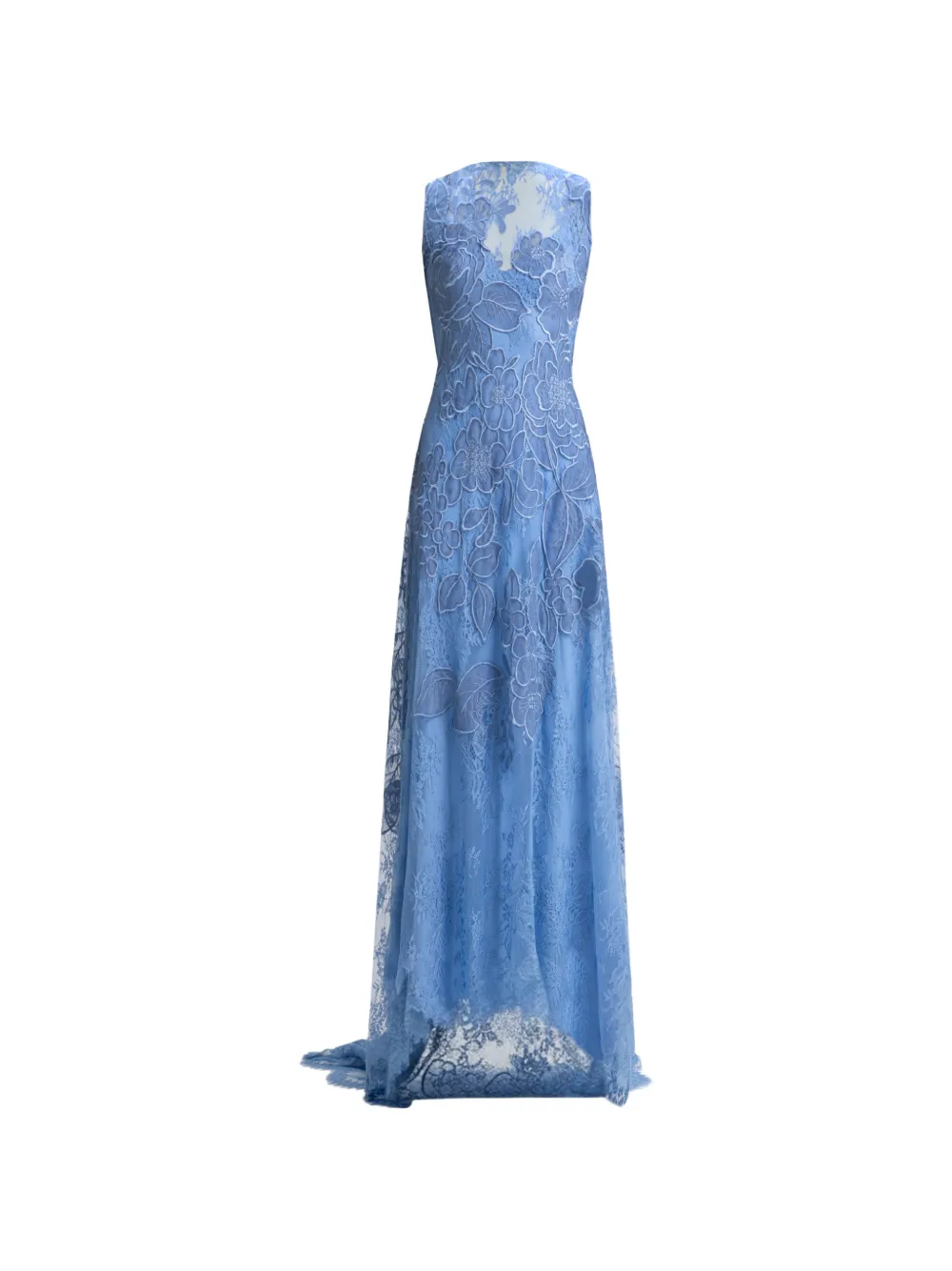 Gemy Maalouf embroidered lace maxi dress - Blu