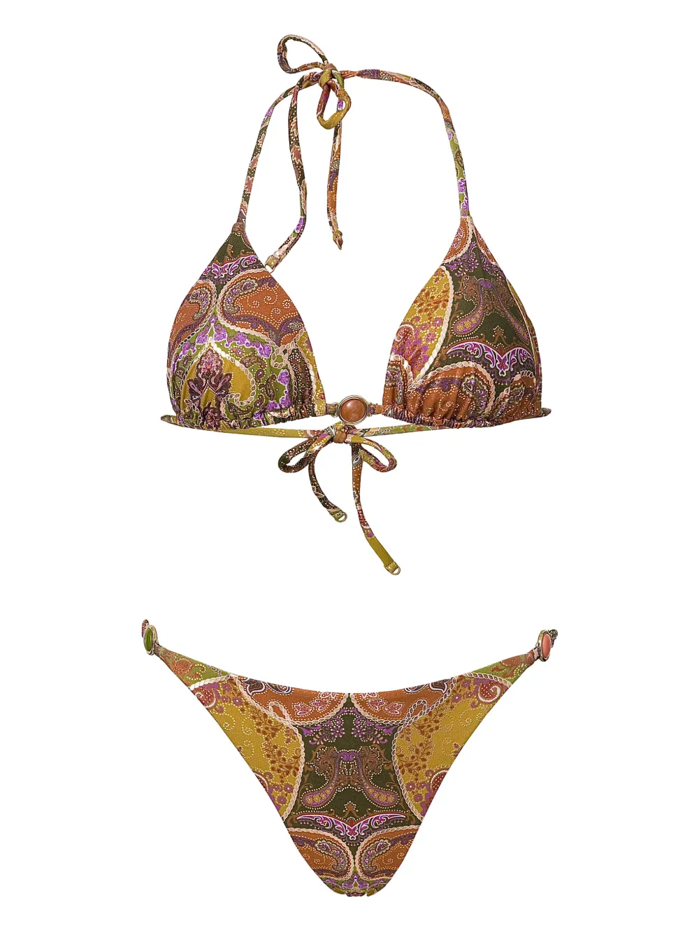 SOFIA ERHAN Rosie paisley-print bikini - Marrone