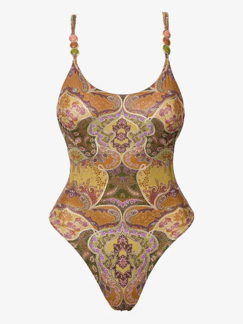 SOFIA ERHAN Aurelia beaded printed swimsuit