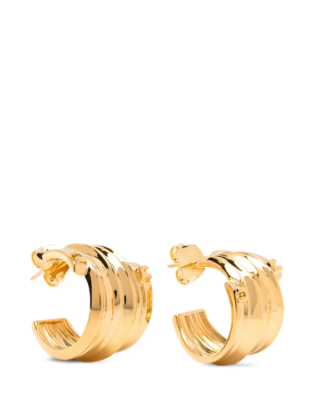 Elisabetta Franchi ridged hoop earrings - Oro