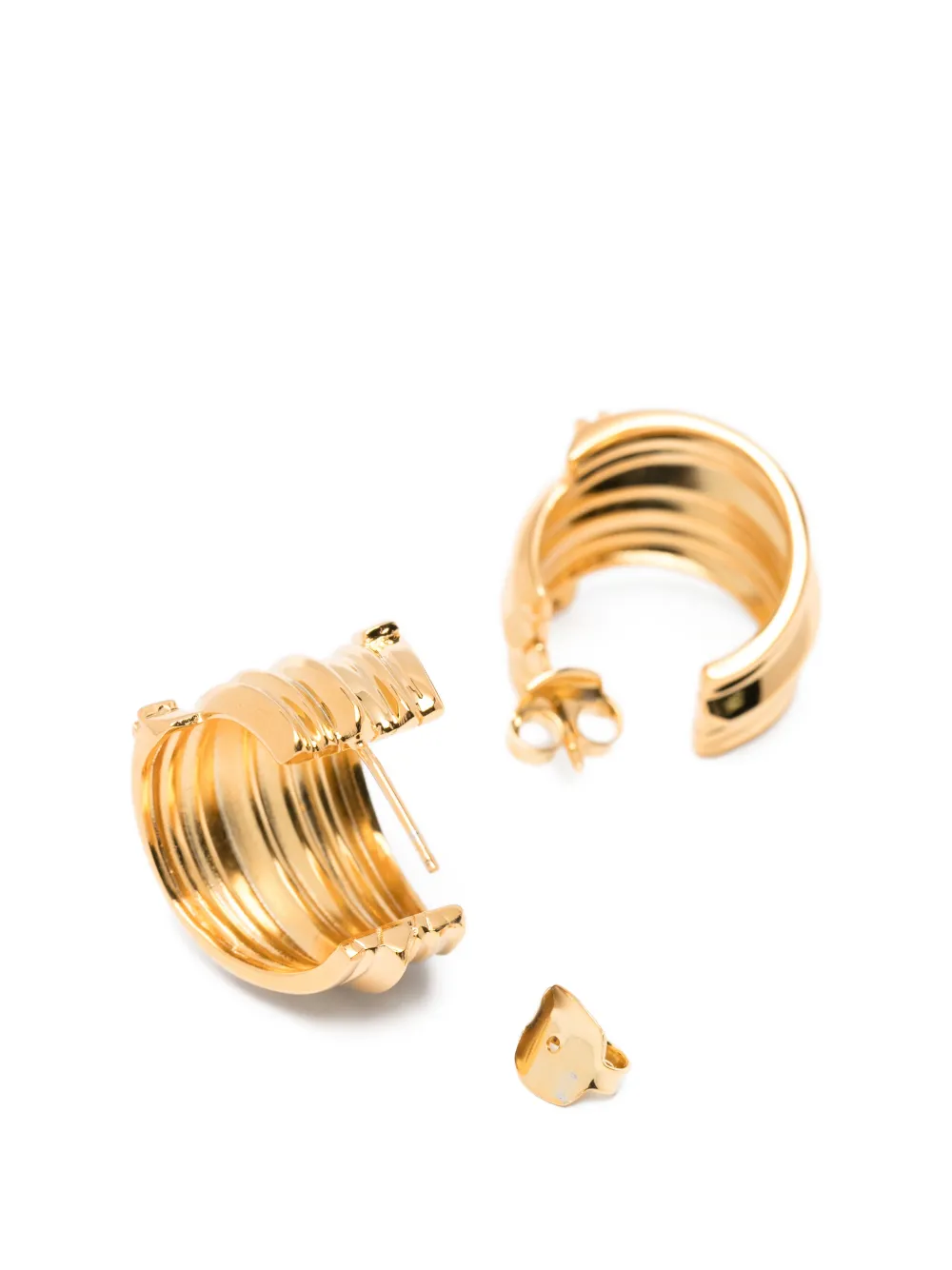  Elisabetta Franchi Ridged Hoop Earrings - Gold 