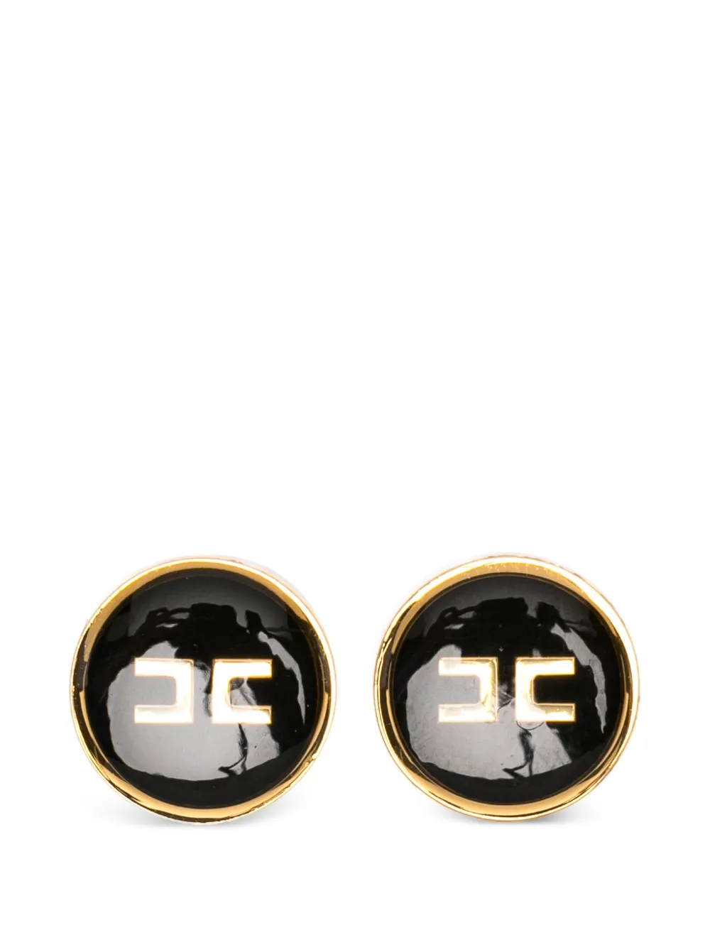 Elisabetta Franchi logo-detail earrings - Nero