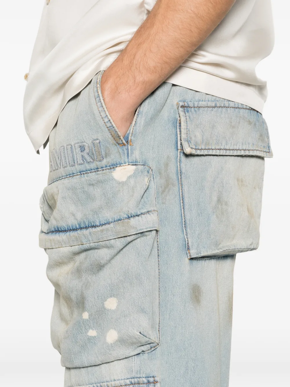 drawstring-fastening cargo jeans