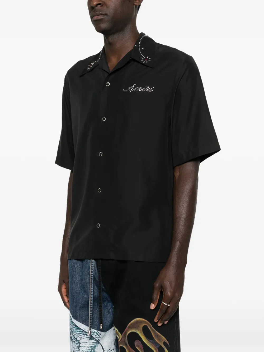  Amiri Embellished Short-sleeve Shirt - Black 
