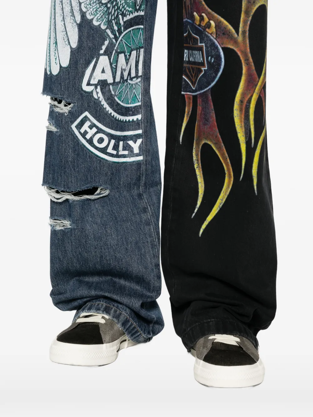 AMIRI Jeans met print Blauw