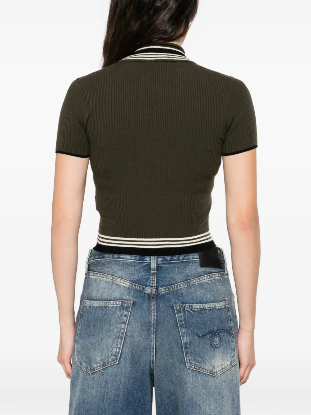 AMIRI MA Stripe Polo in Green, view 4