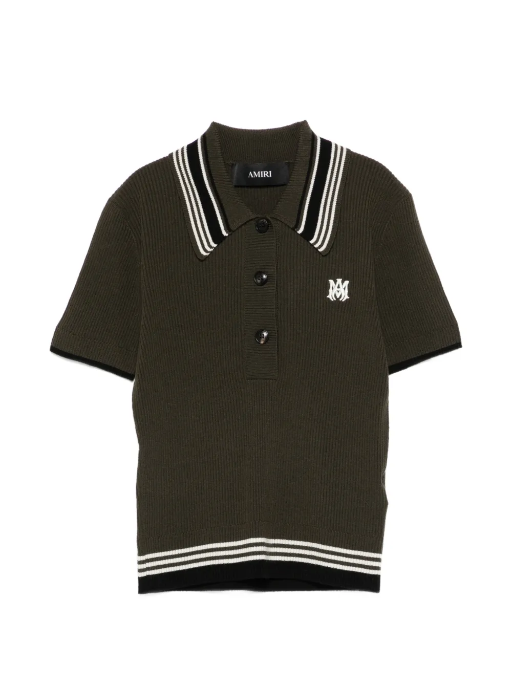 AMIRI logo-embroidered polo top - Verde