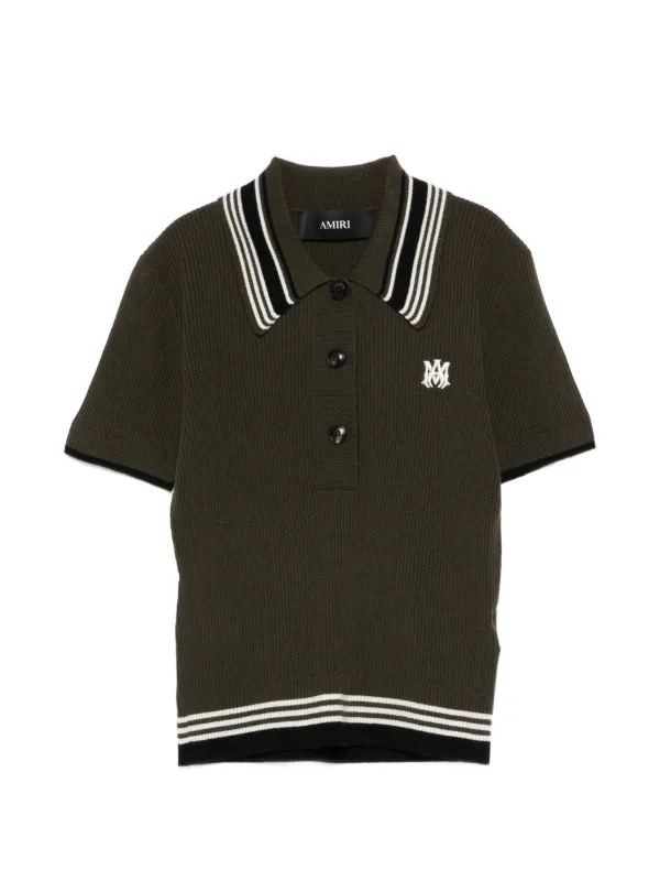 Amiri MA Stripe Polo in Green