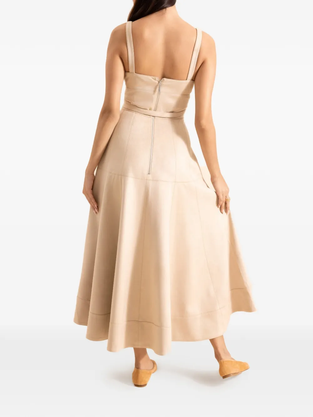Alexis Kendra tie-waist midi dress - Beige