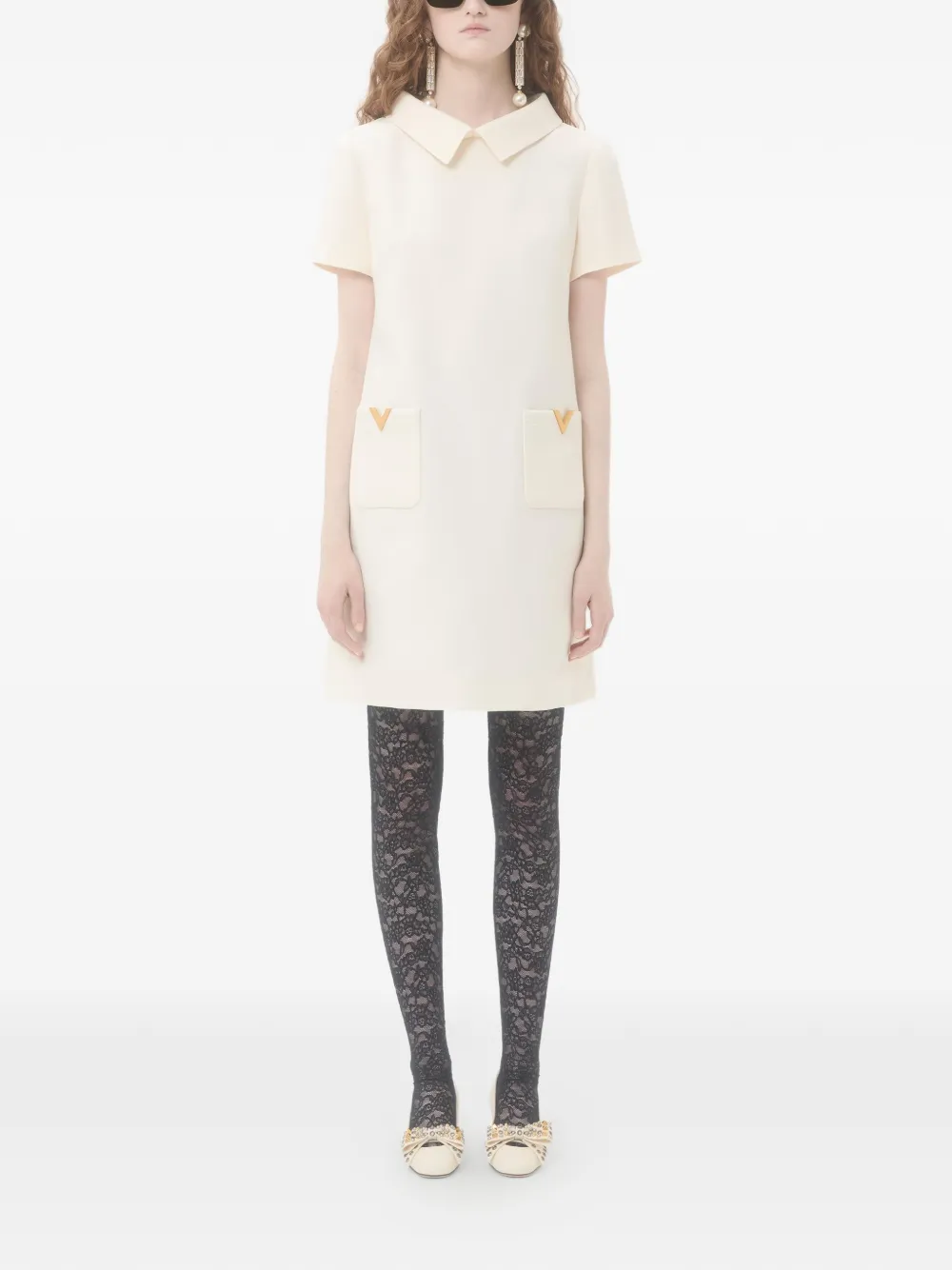 Valentino Garavani VGold mini-jurk met zak Beige