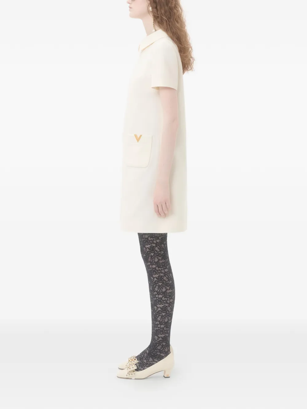 Valentino Garavani VGold mini-jurk met zak Beige