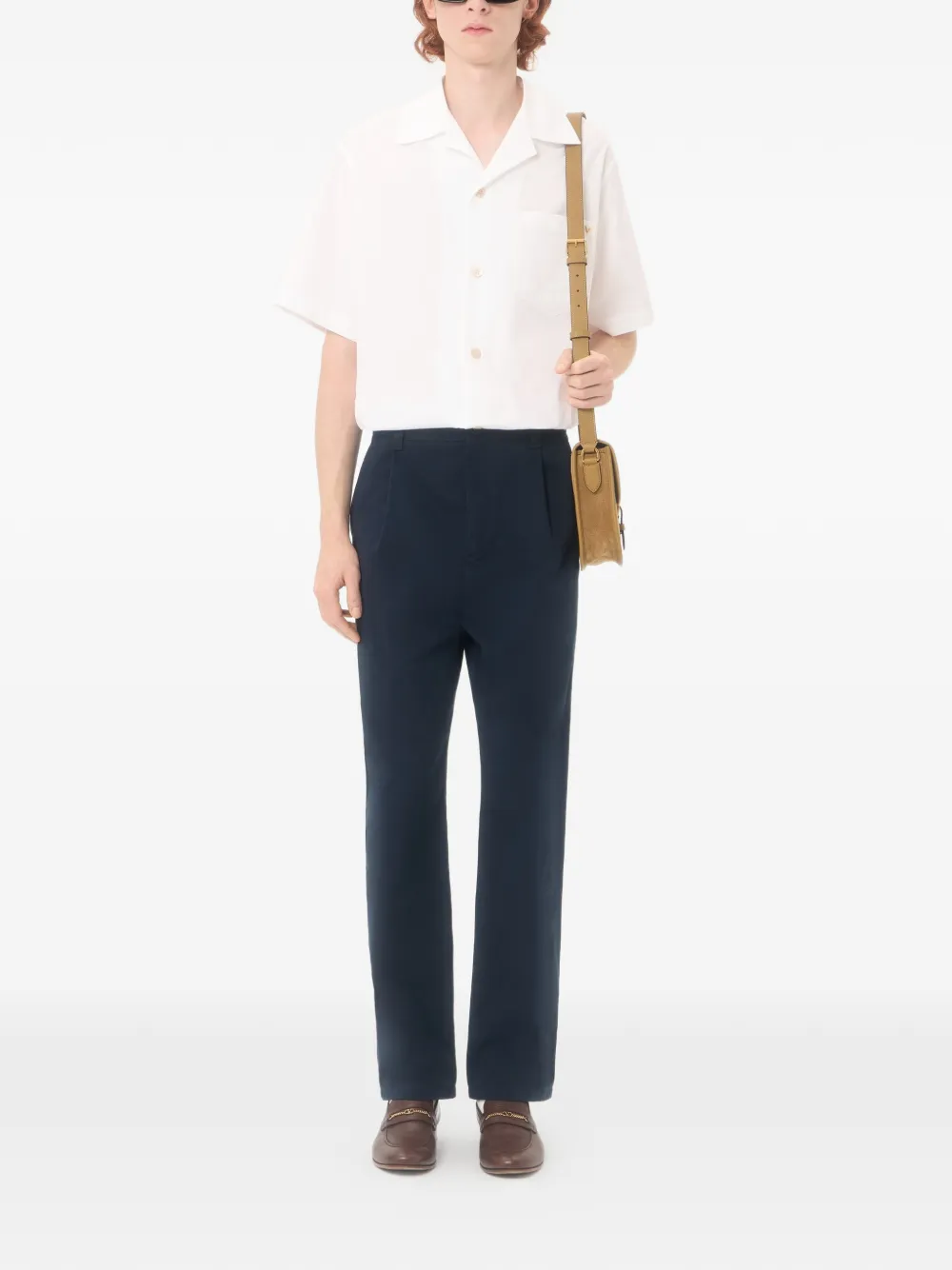 Valentino Garavani Vgold katoenen popeline bowlingshirt Wit