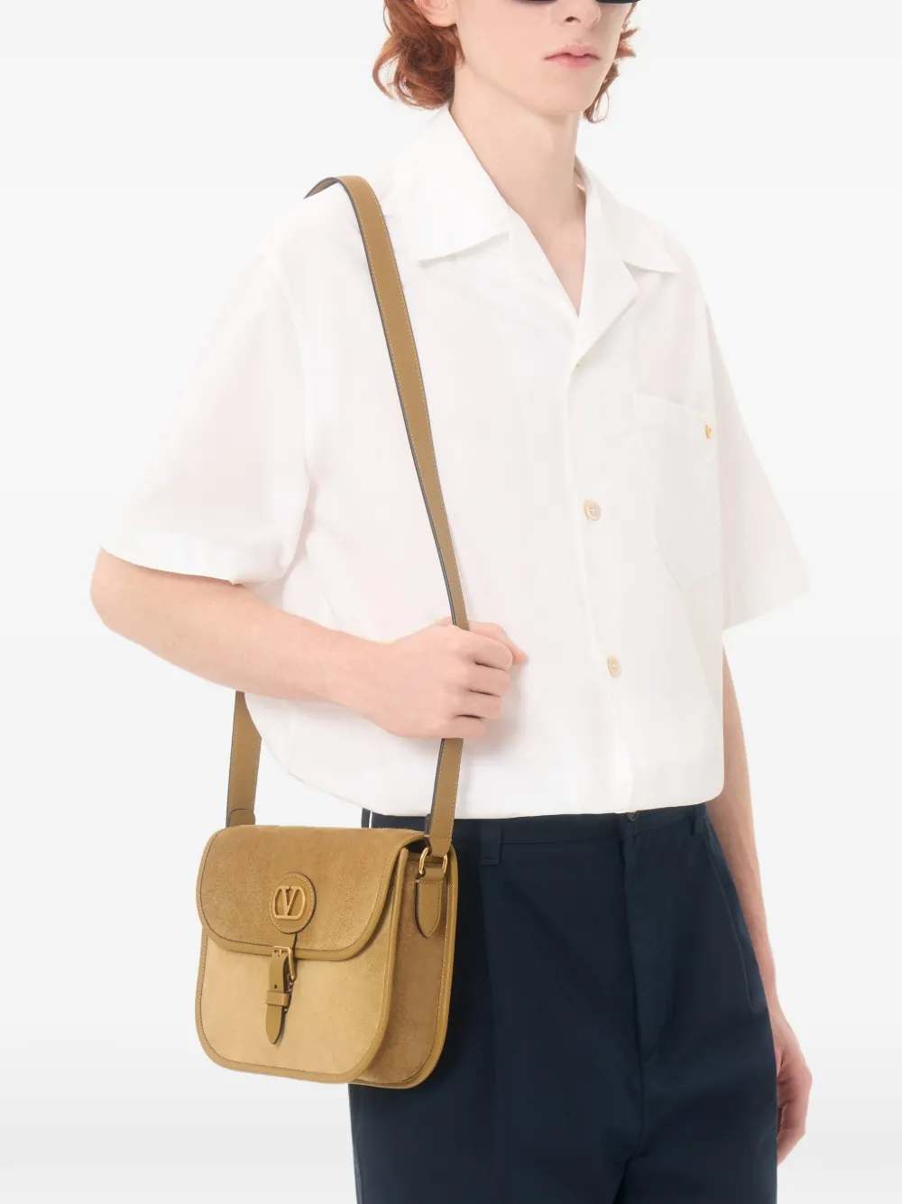 Valentino Garavani Vgold katoenen popeline bowlingshirt Wit