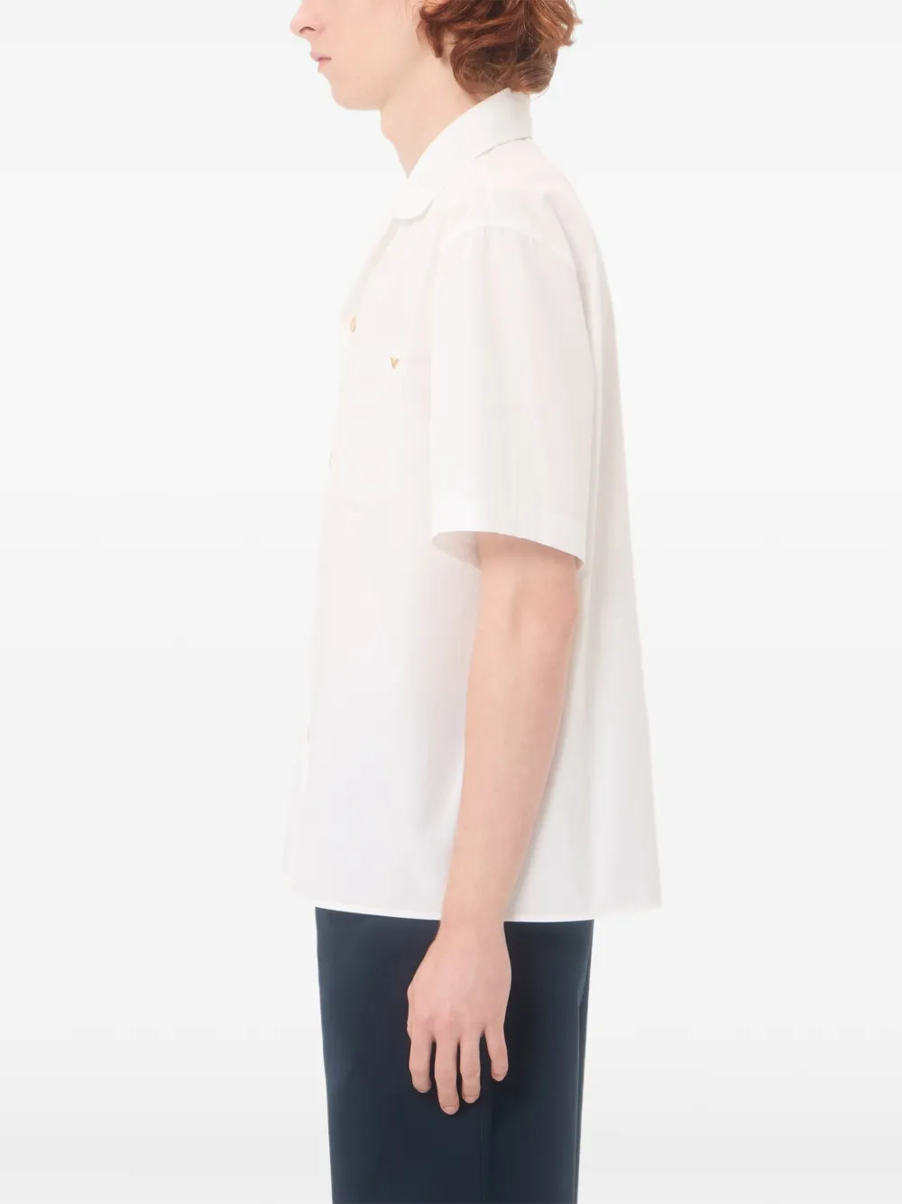 Valentino Garavani Vgold katoenen popeline bowlingshirt Wit